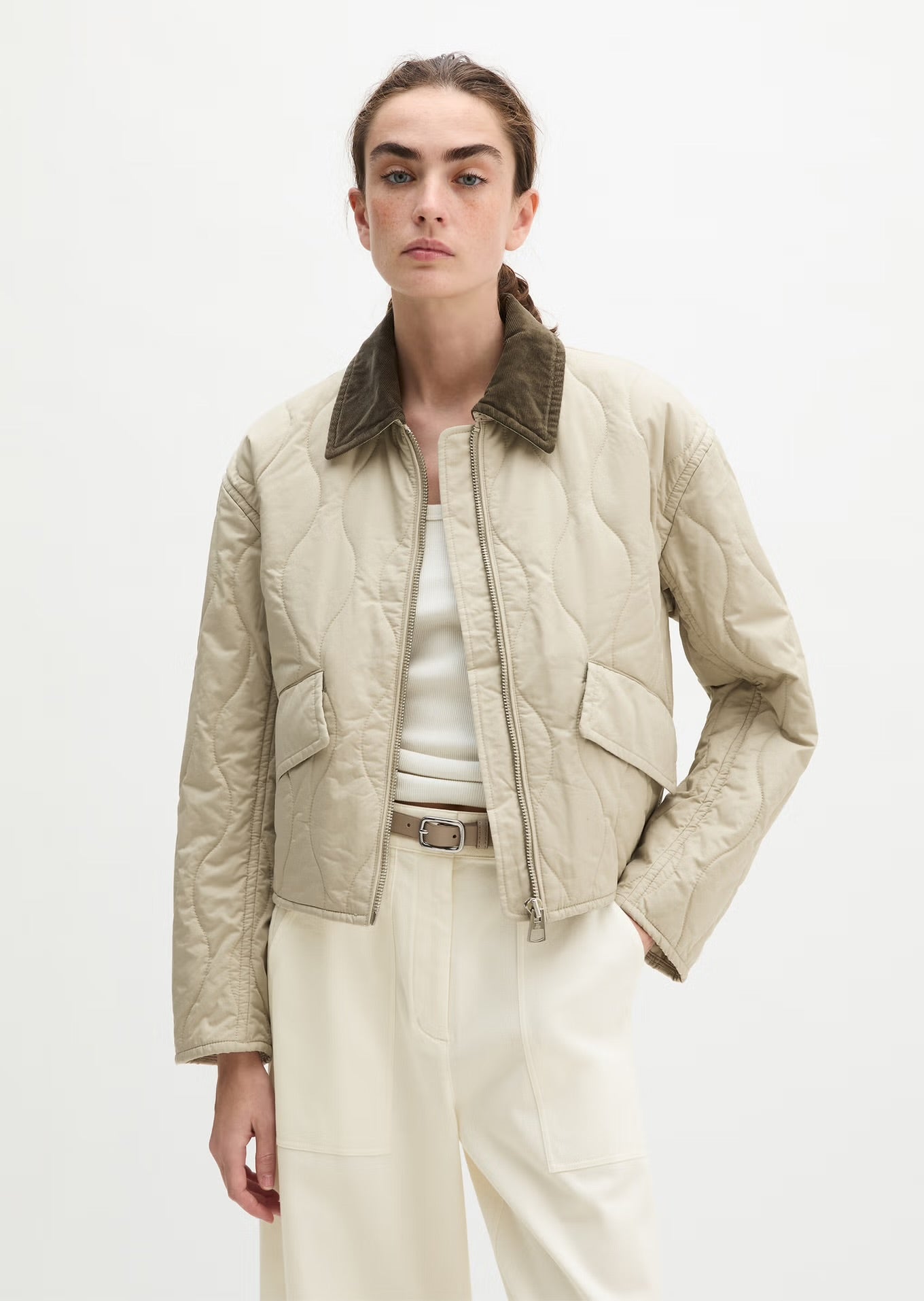 Marc O Polo BARN-STYLE REGULAR COTTON QUILTED JACKET MADE FROM WATER-REPELLENT TWILL