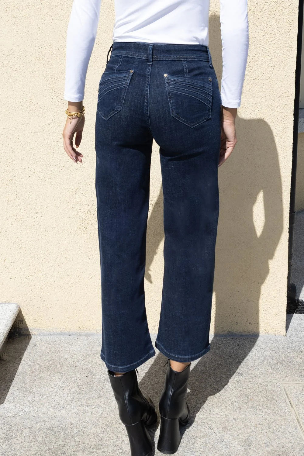 No2mor0 Napoli Wide Leg Denim Trouser - 27" Leg Indigo