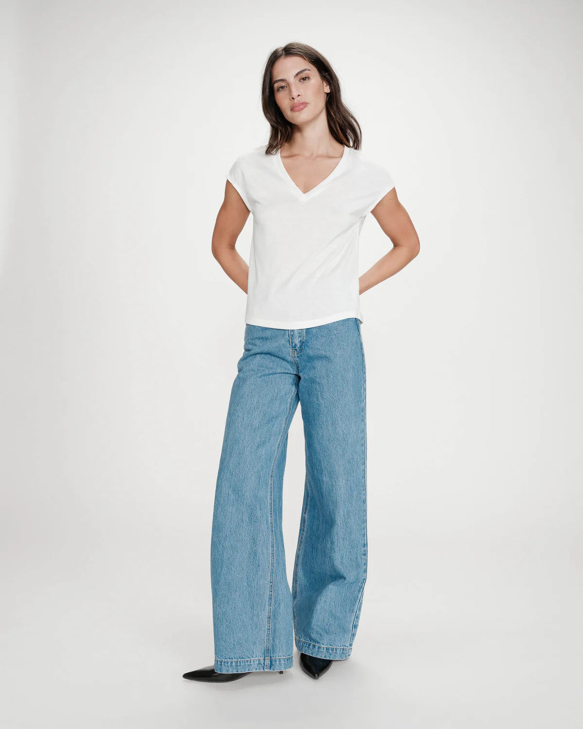 Grace And Mila V-NECK LUREX TOP IVOIRE VALSONS