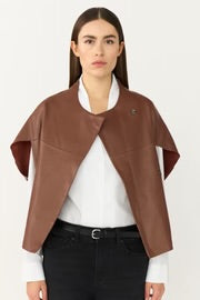 Pieszak PD-Lanni Leather Oversize Jacket - Warm brown