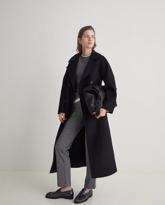 Yerse ANTHRACITE REGULAR-FIT FLANNEL TROUSERS