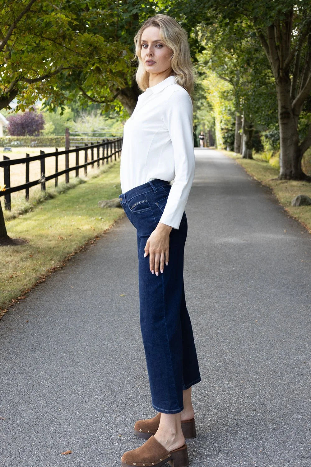 No2mor0 Napoli Wide Leg Denim Trouser - 27" Leg Indigo