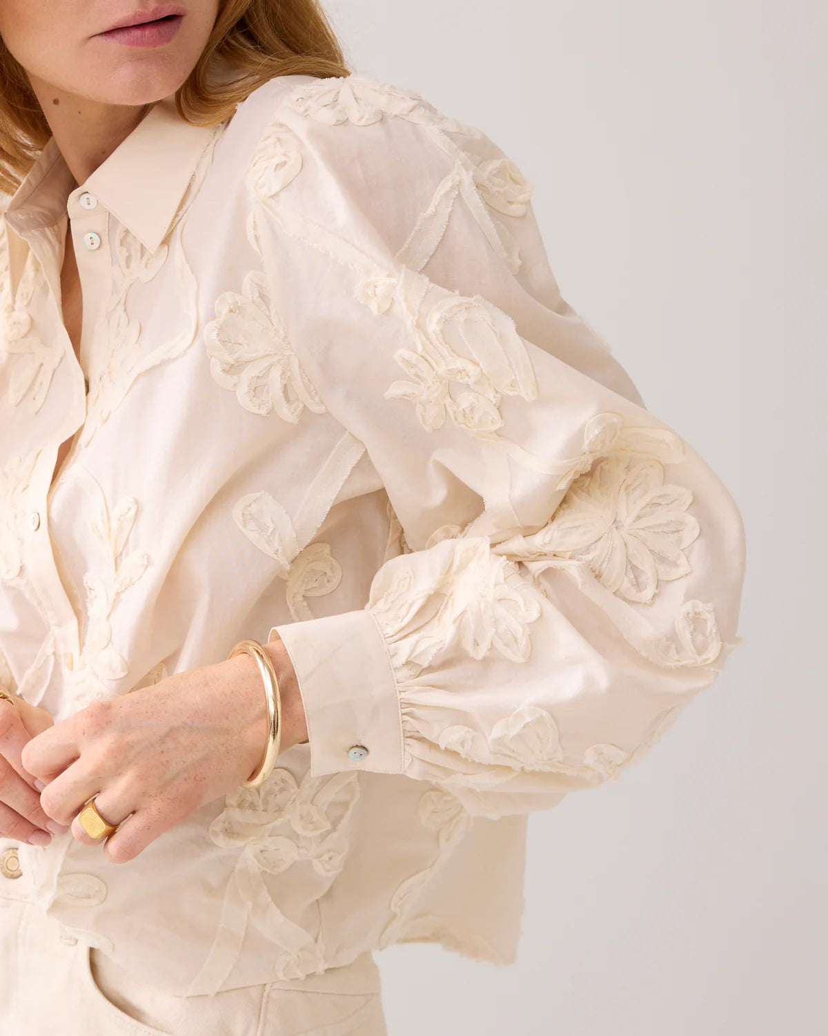 Summum Woman BLOUSE WITH FLOWER TAPE