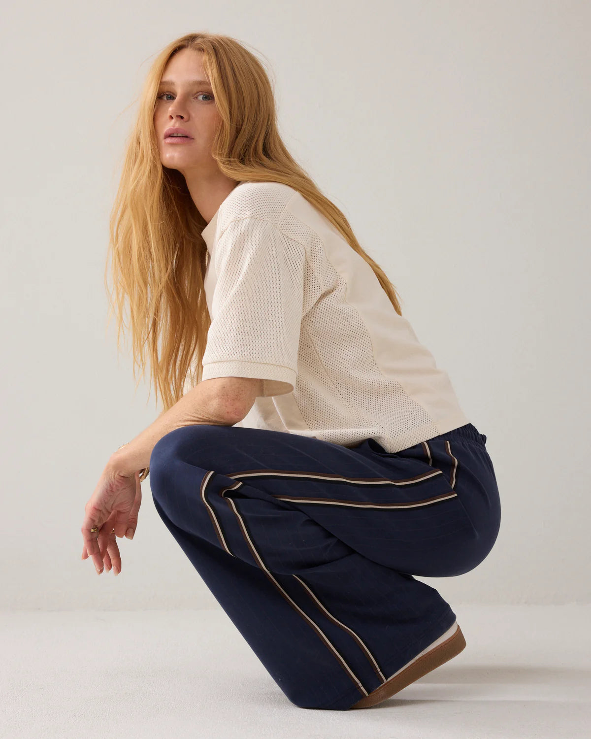 Summum Woman PINSTRIPE TROUSERS IN SCUBA FABRIC