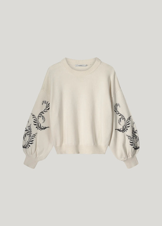 Summum Woman JUMPER WITH BOTANICAL EMBROIDERY