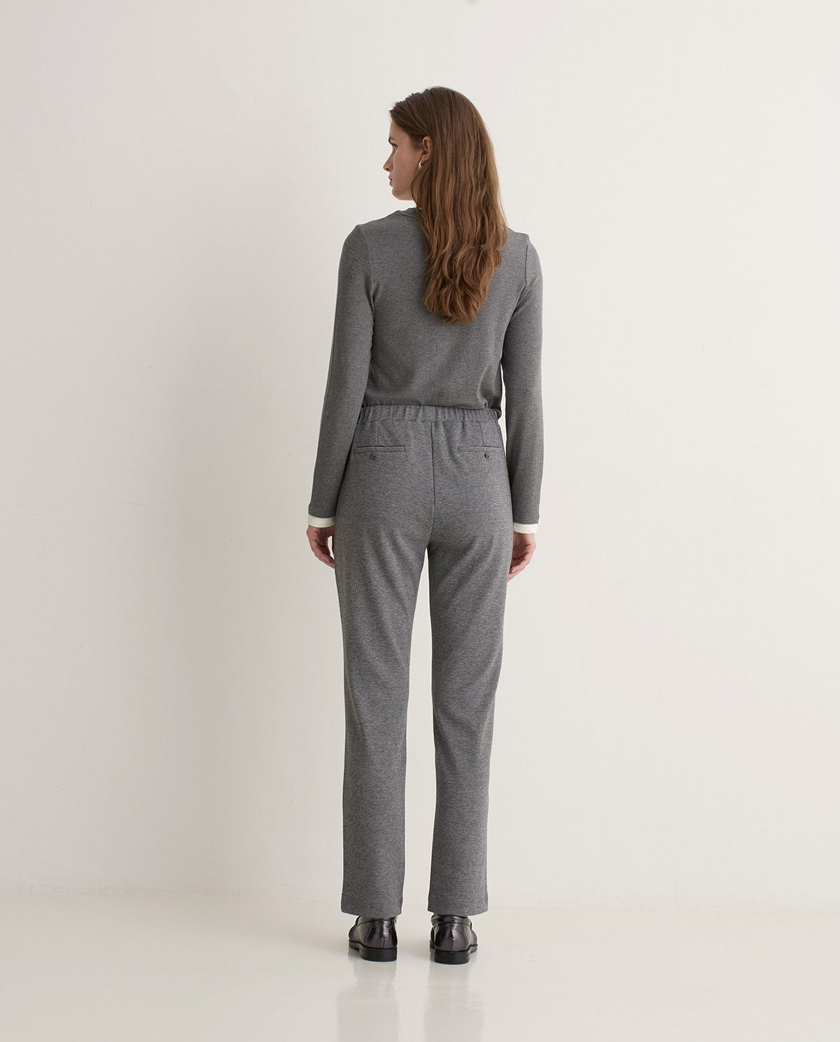 Yerse ANTHRACITE REGULAR-FIT FLANNEL TROUSERS