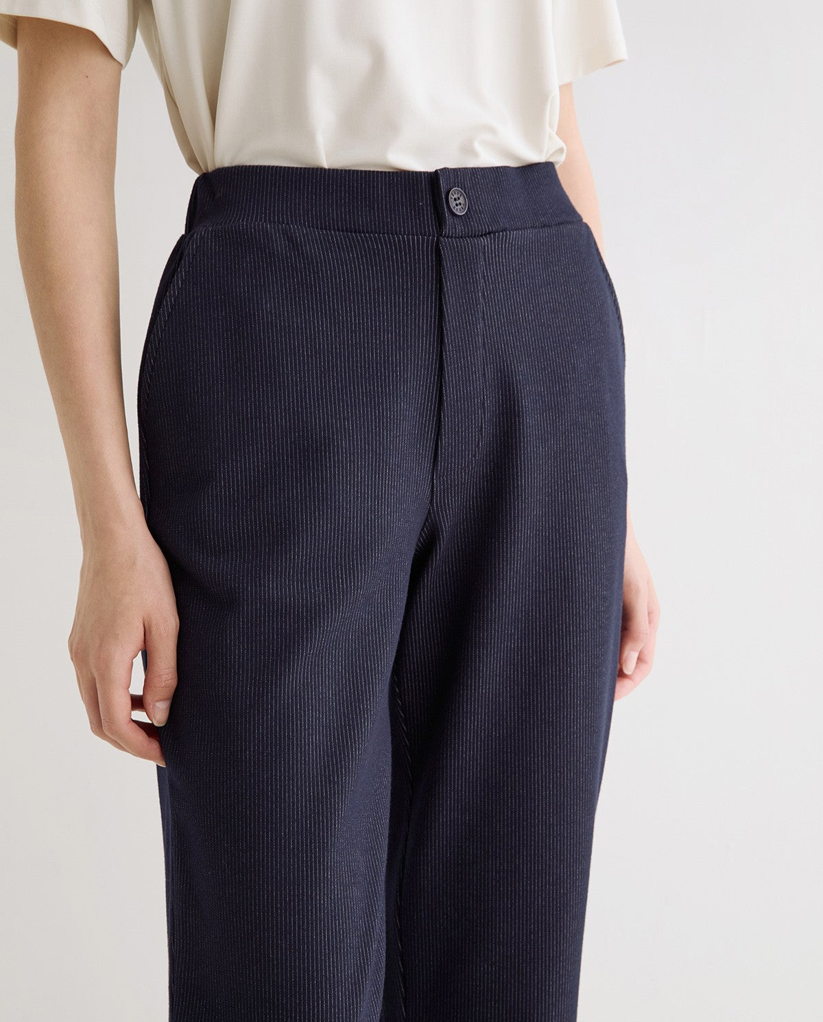 Yerse PINSTRIPE STRAIGHT TROUSERS