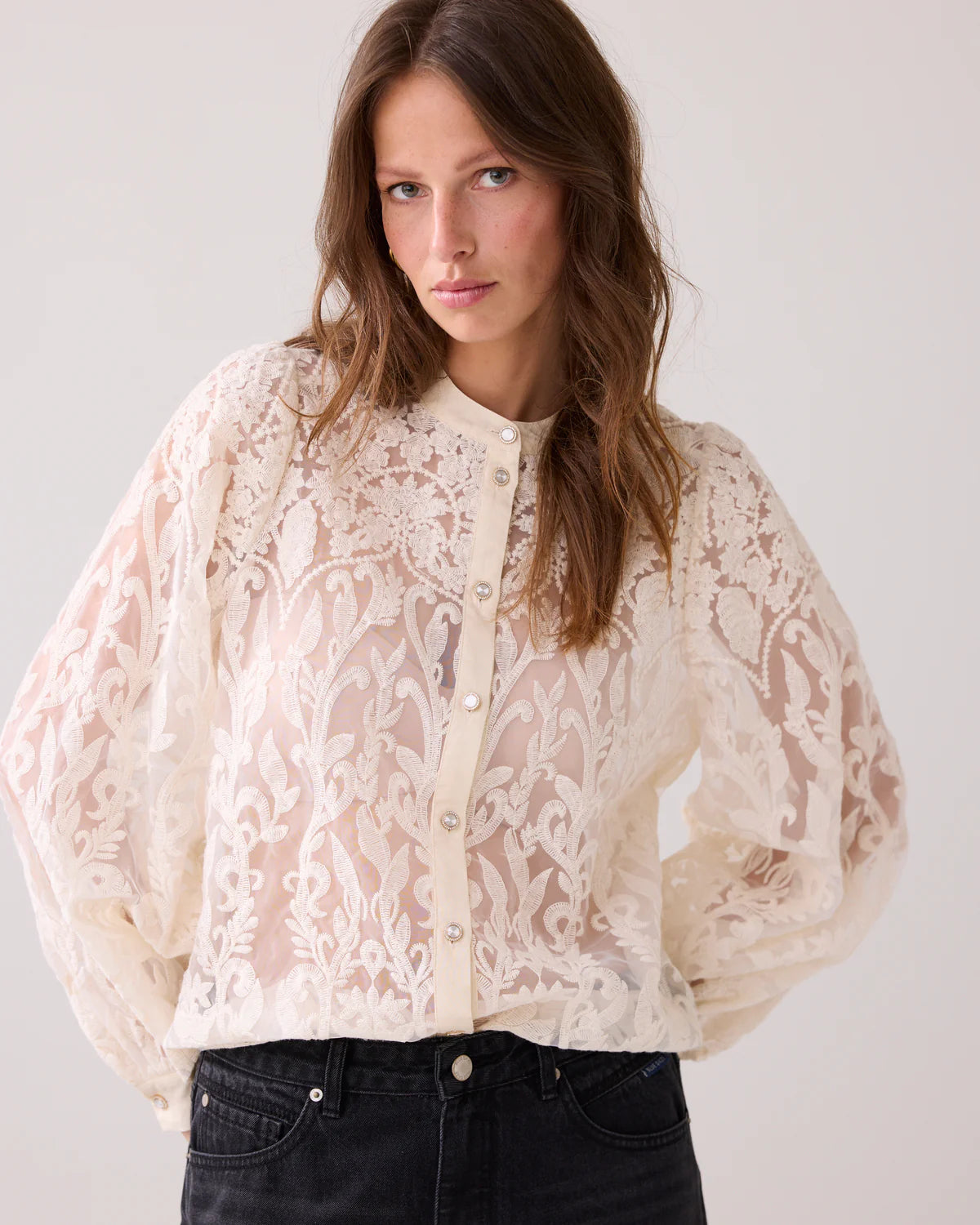 Summum Woman SHEER LACE BLOUSE