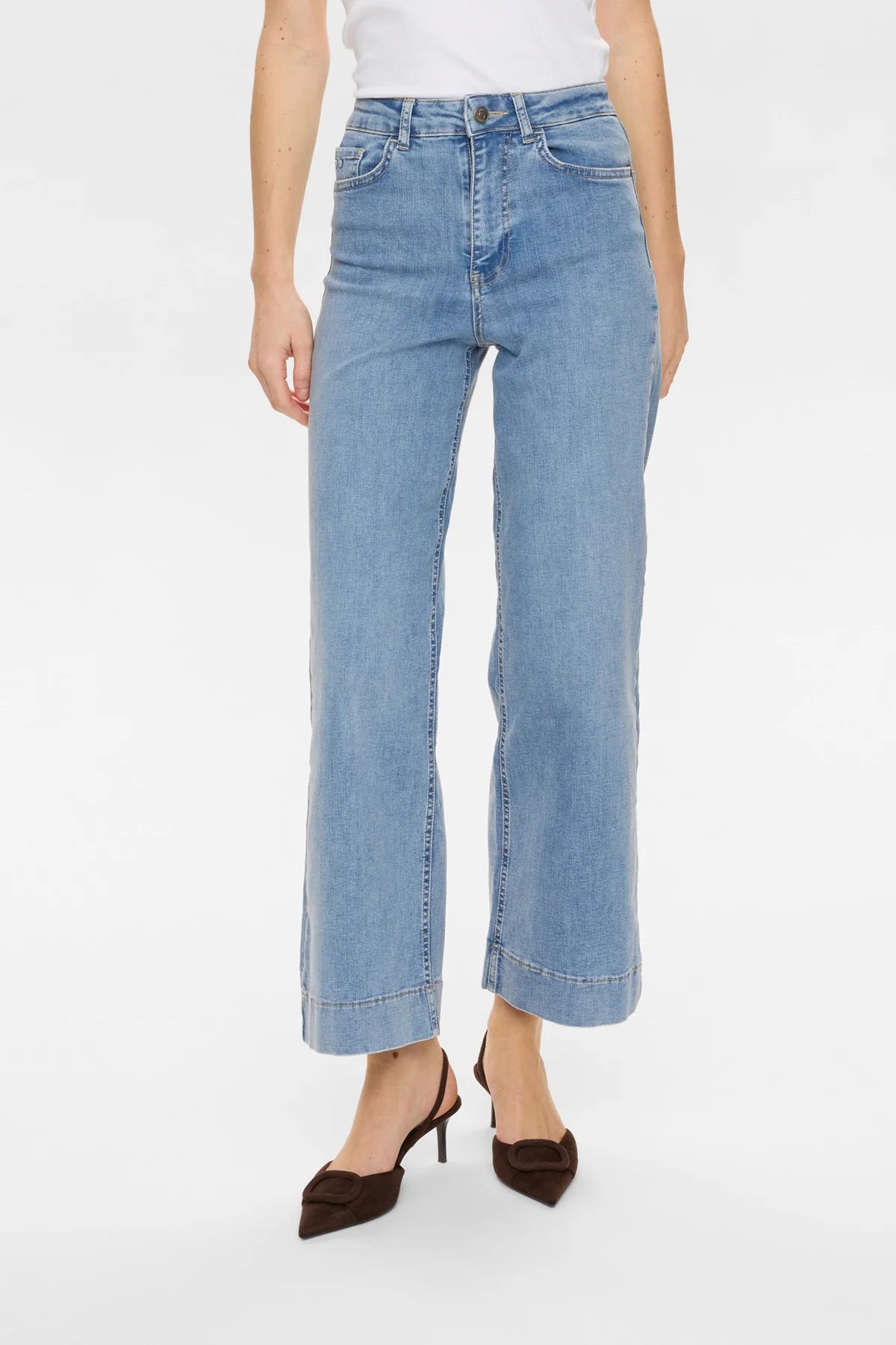 Numph NUPARIS HR WIDE JEANS - P3019 - Light B. Stonewash Denim
