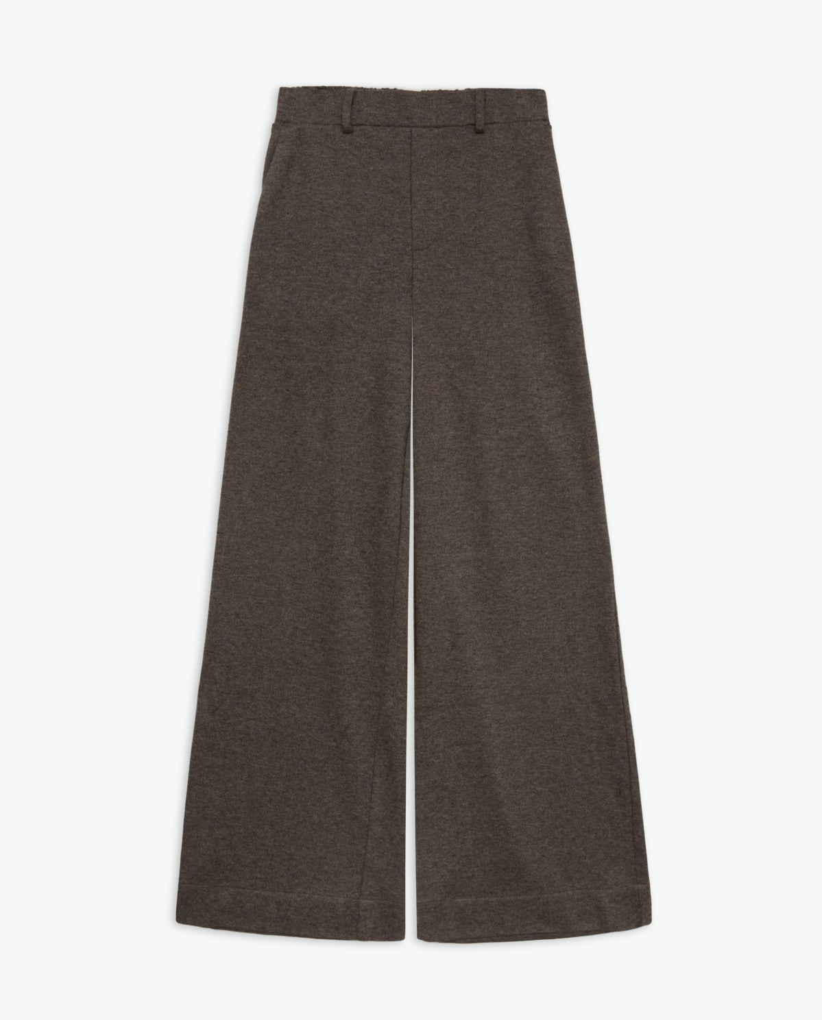 Yerse LIGHT-BROWN WIDE KNIT TROUSERS