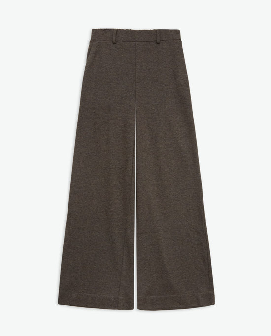 Yerse LIGHT-BROWN WIDE KNIT TROUSERS
