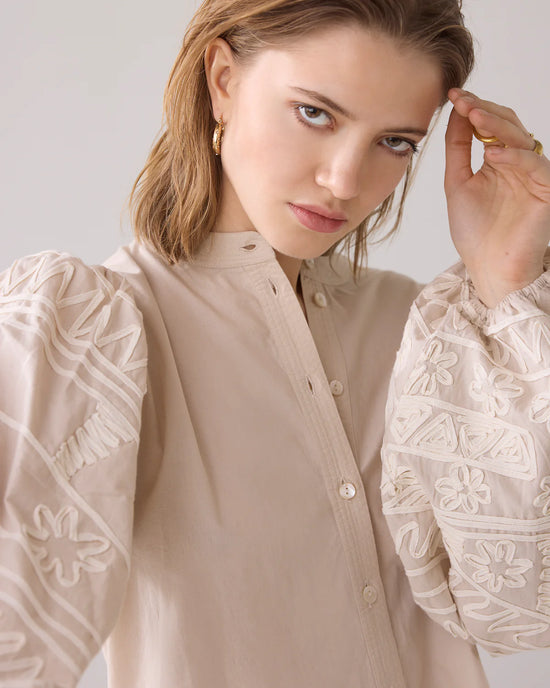 Summum Woman BLOUSE WITH EMBROIDERED SLEEVES