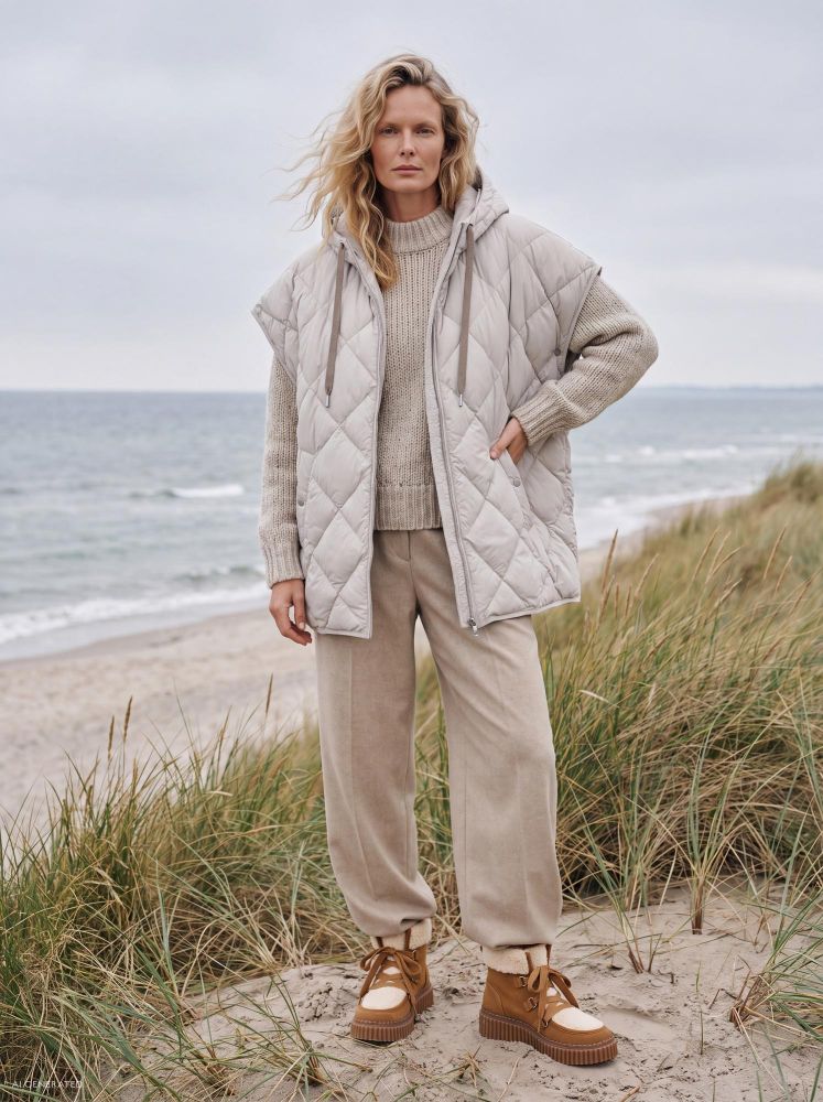 Ilse Jacobsen PADDED VEST Silver Grey