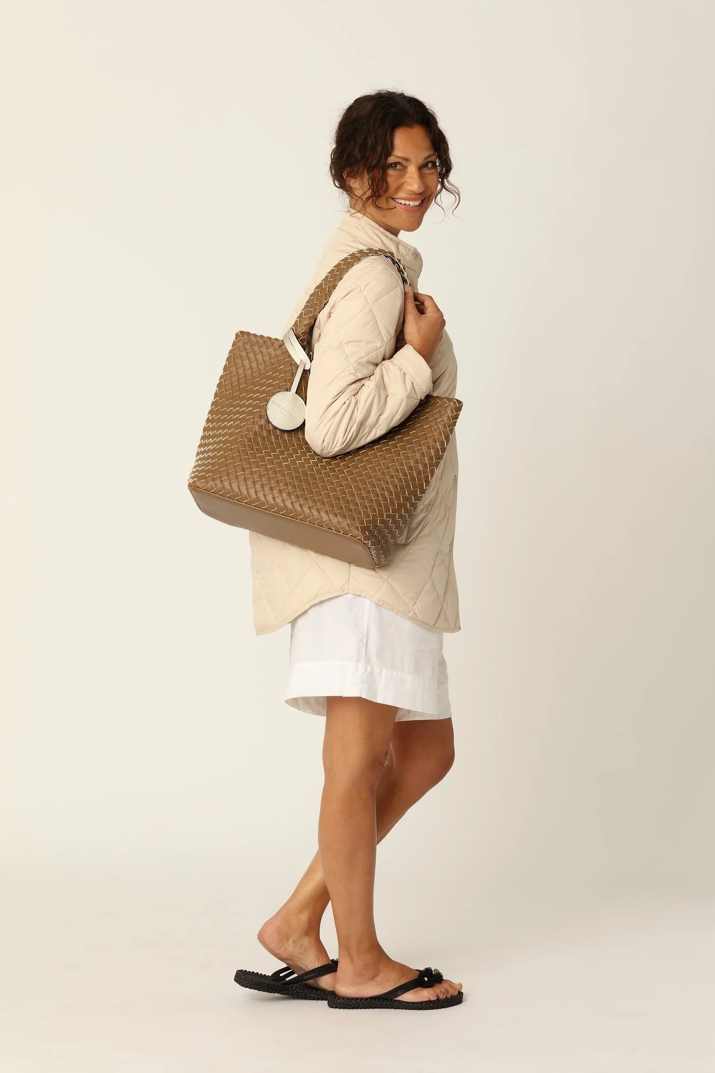 Ilse Jacobsen TOTE BAG BRAIDED - GOLDY SAND DOLLAR METALLIC