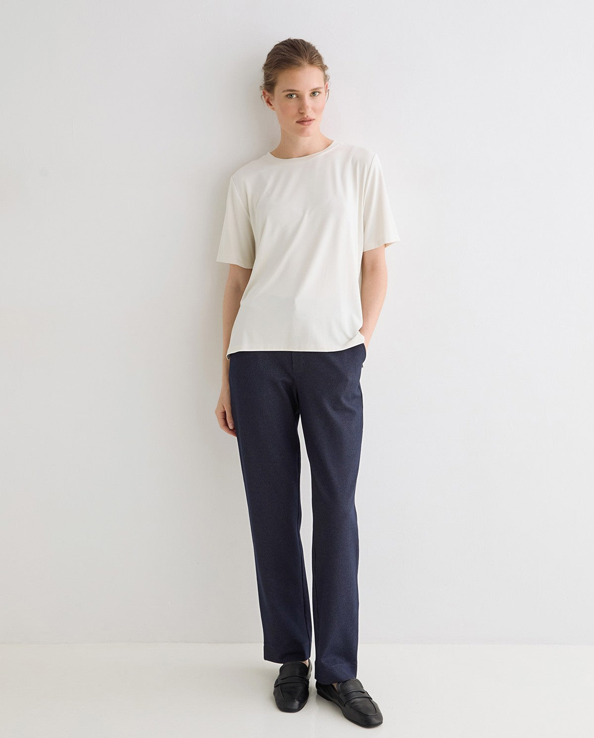 Yerse PINSTRIPE STRAIGHT TROUSERS