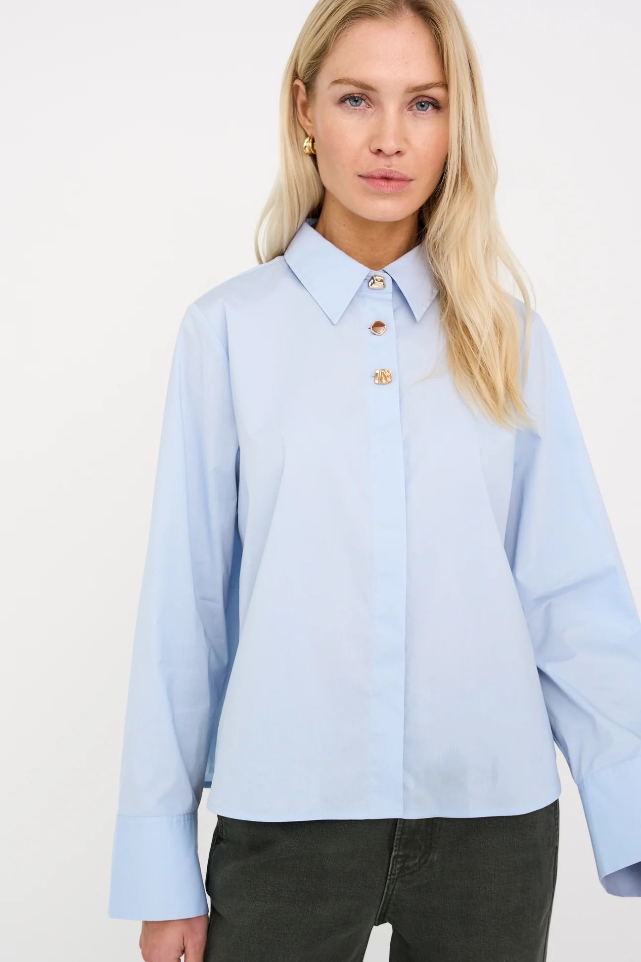 Pieszak PD-Nyla Poplin Deco Shirt - Air Blue
