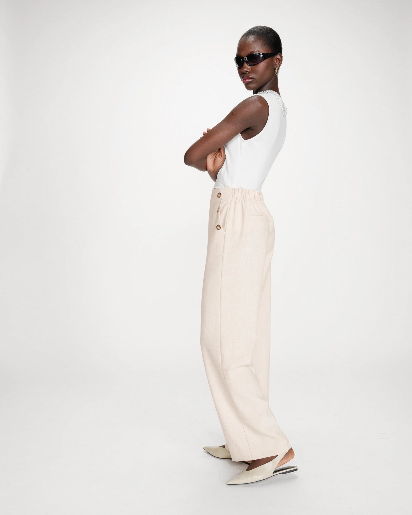 Grace And Mila STRAIGHT TAILORED TROUSERS SABLE VALIGNY