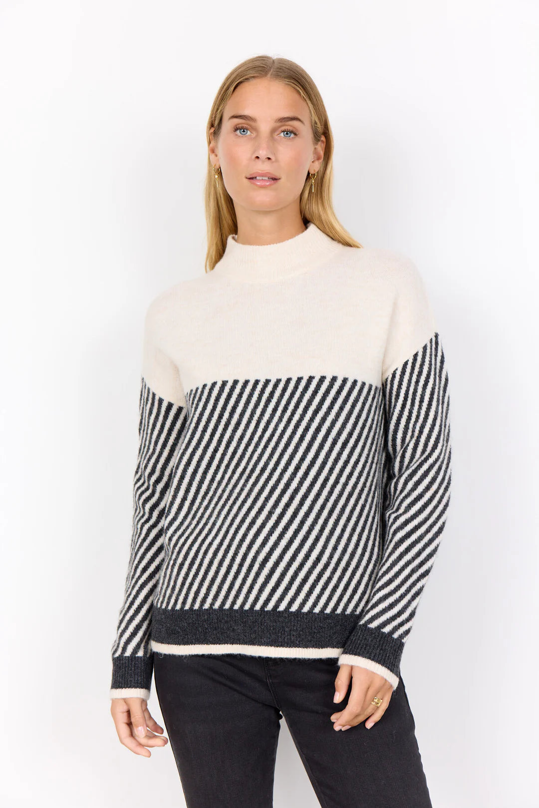 Soya Concept SC-NESSIE STRIPE 71 PULLOVER CREAM