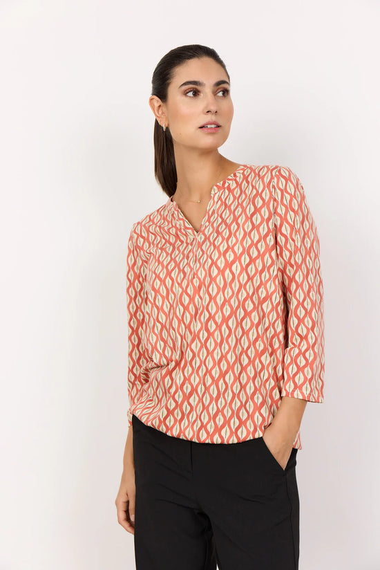 Soya Concept SC-FELICITY AOP 507 BLOUSE ORANGE