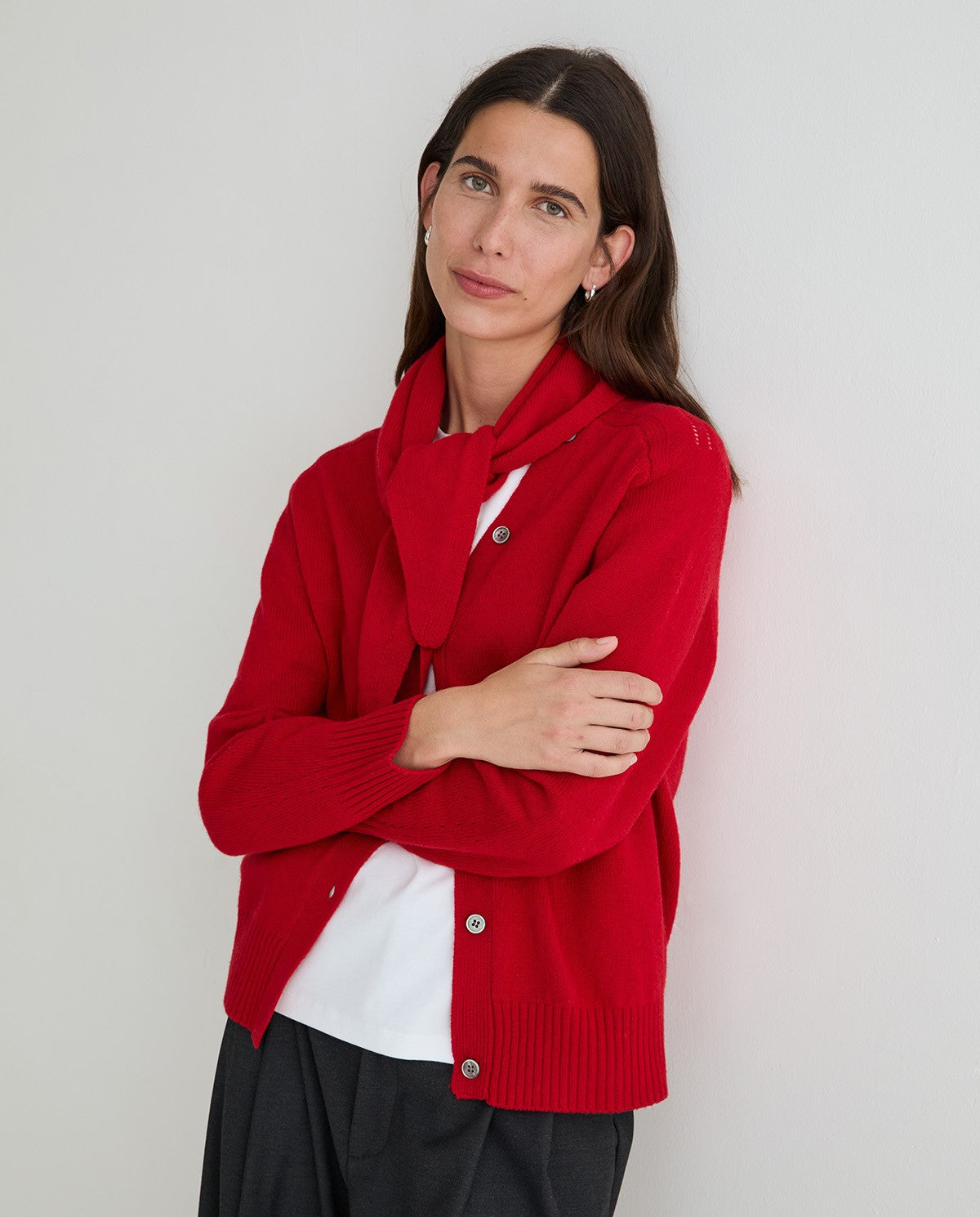 Yerse CARDIGAN REMOVABLE SCARF