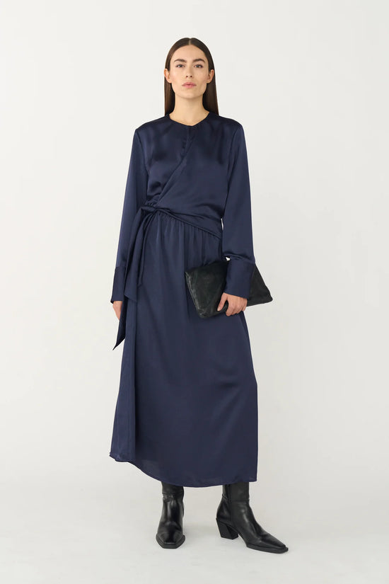 Pieszak PD-Iris Satin Dress - Deep Navy Blue