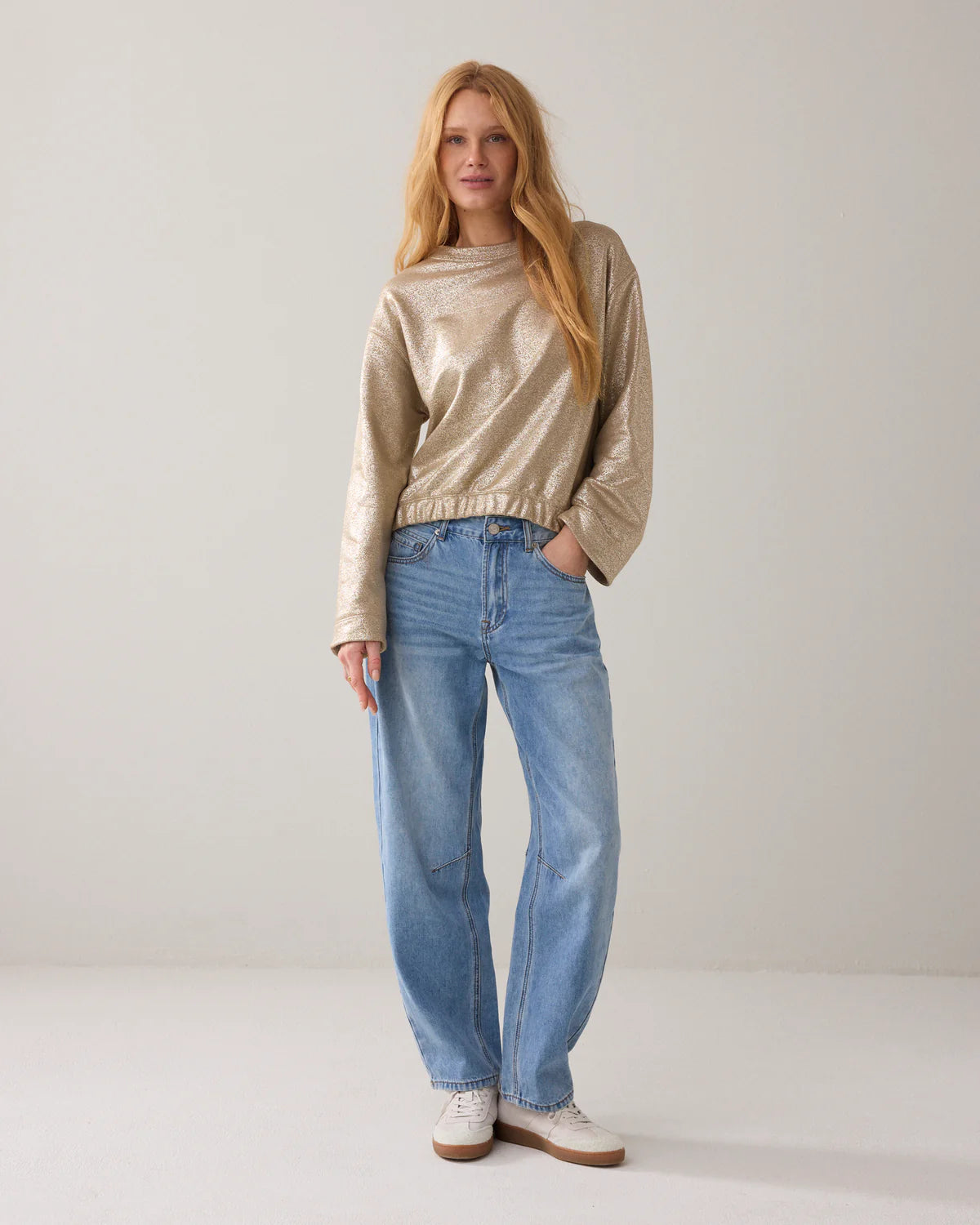 Summum Woman FOIL PRINT JUMPER WITH KIMONO SLEEVES