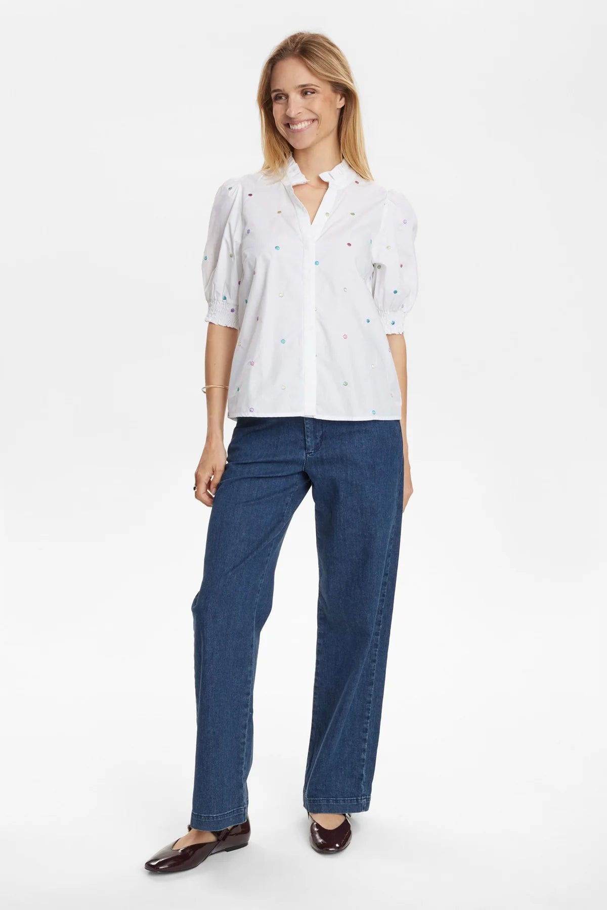 Numph NUJUNE SS SHIRT - Bright White