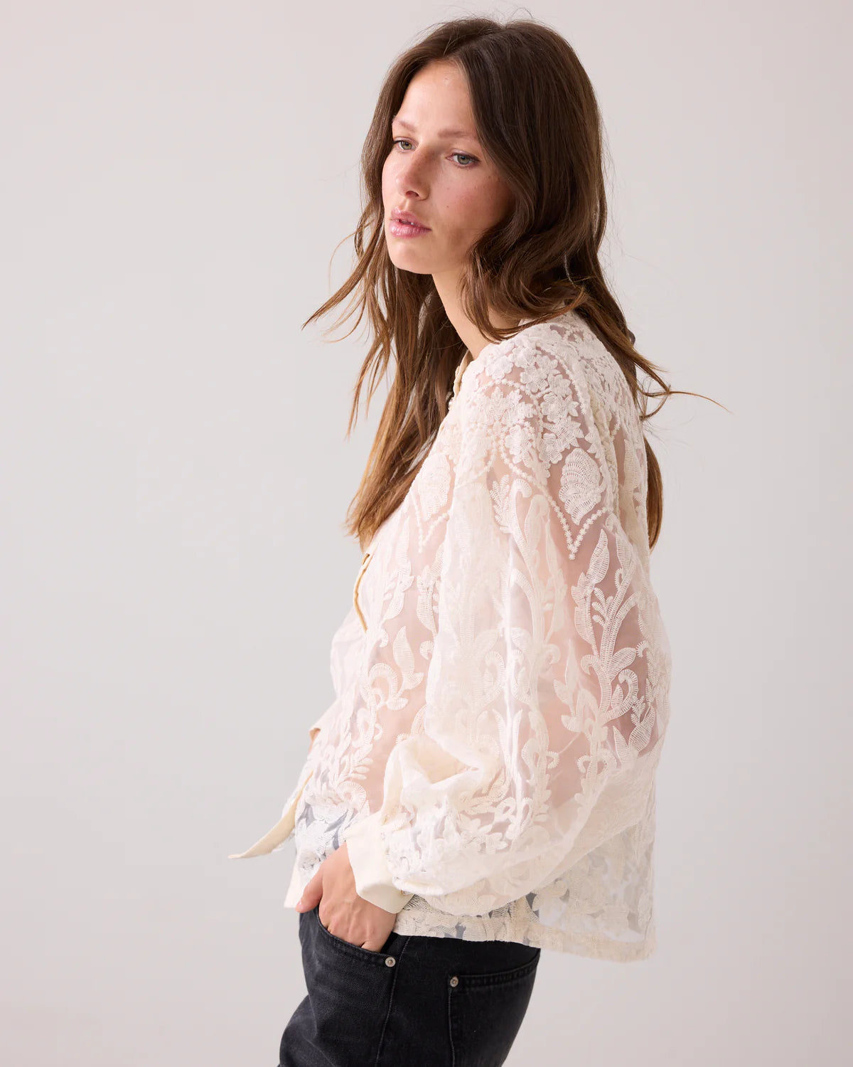 Summum Woman SHEER LACE BLOUSE