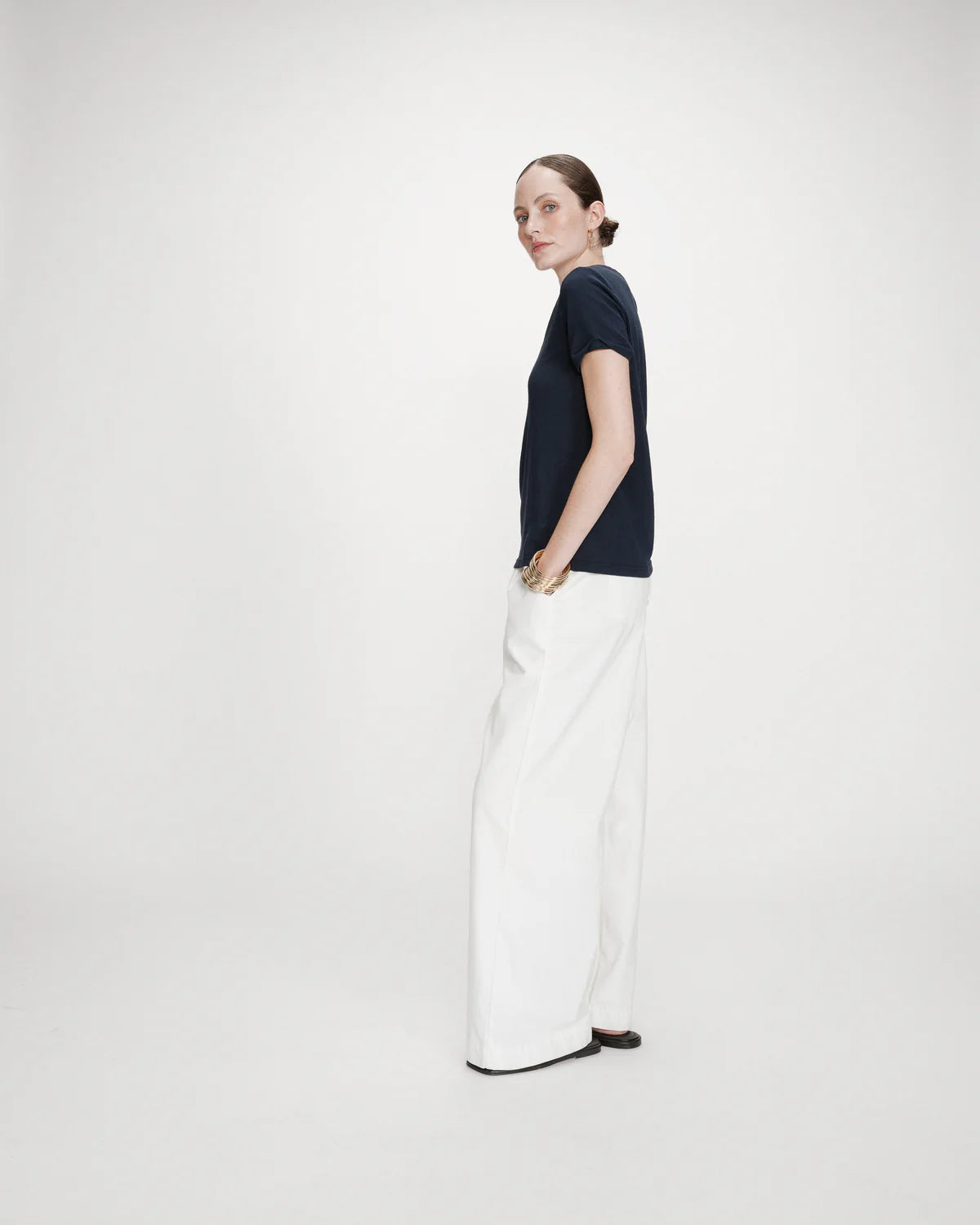 Grace And Mila  V-NECK T-SHIRT MARINE VASCO Navy
