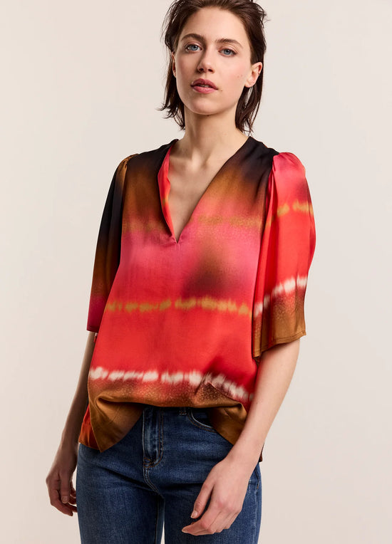 Summum Woman Faded top with butterfly sleeves