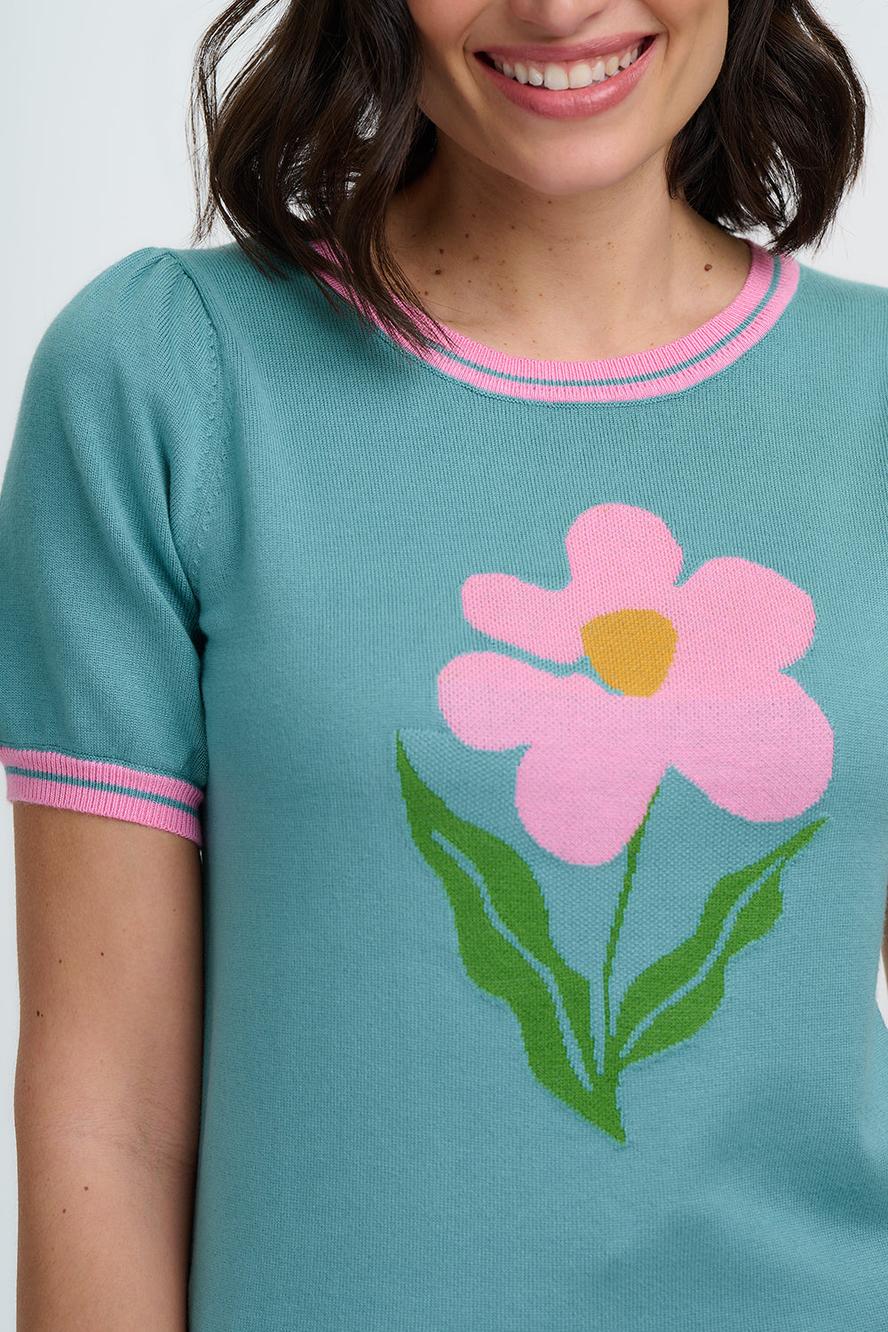 Sugarhill Brighton Dominique Knit Top - Seafoam,Art Flower