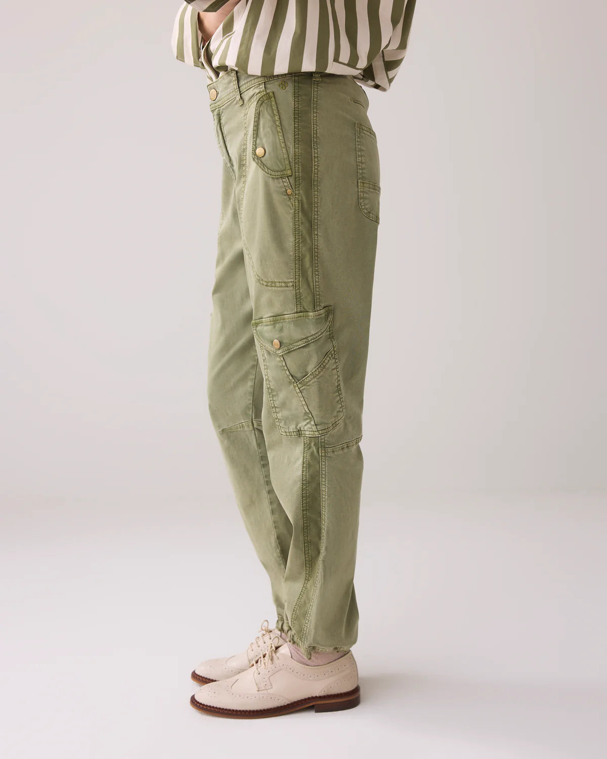 Summum Woman TROUSERS IN A WASHED LOOK Beige