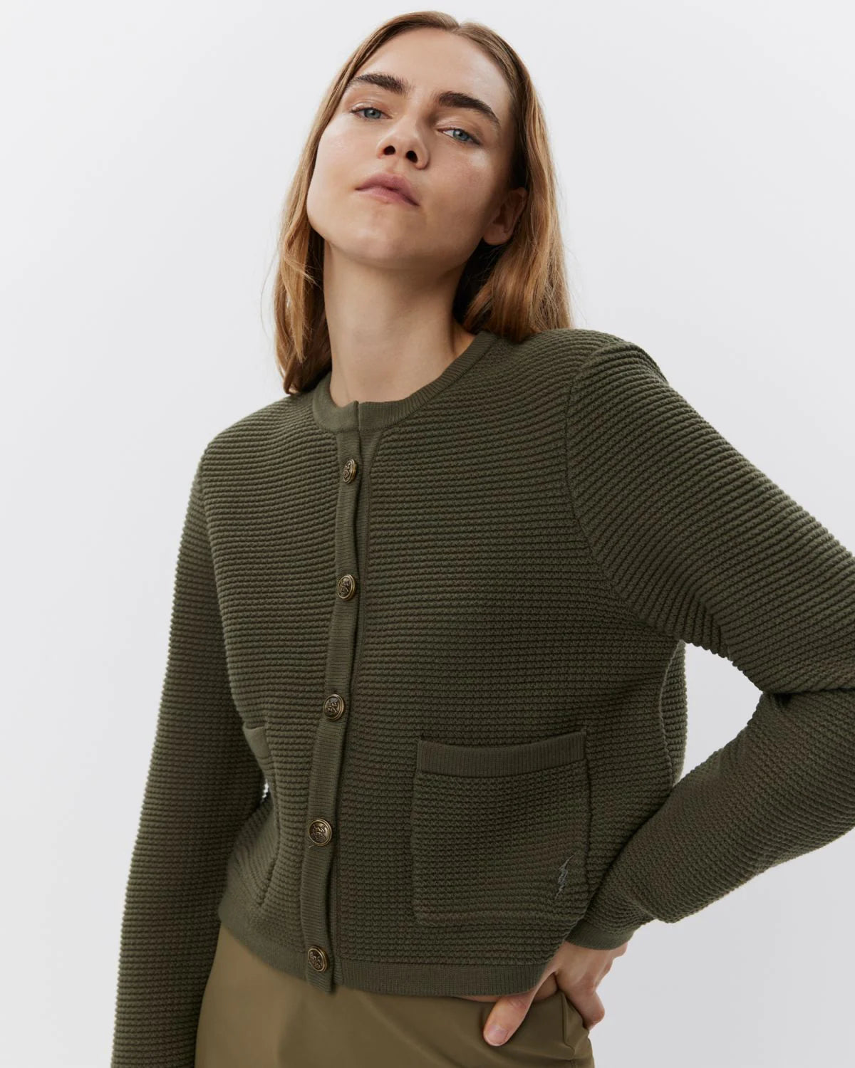 Sofie Schnoor S243340-CARDIGAN-GREEN OLIVE