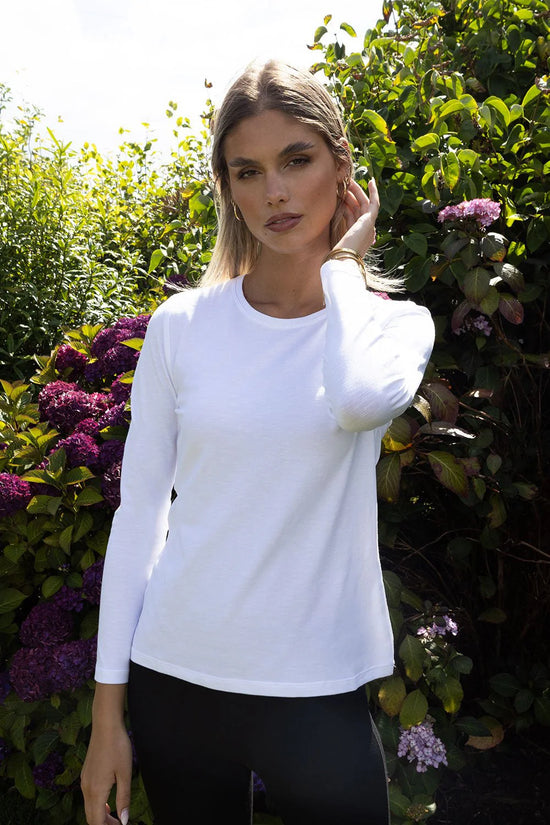 No2mor0 Paris Long Sleeve Cotton Tee White