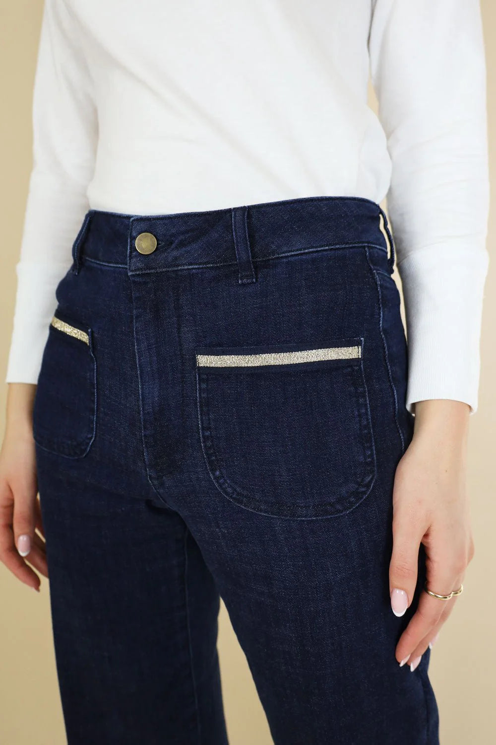 No2mor0 Roxy Straight Leg Trouser - 26" Leg Dark wash