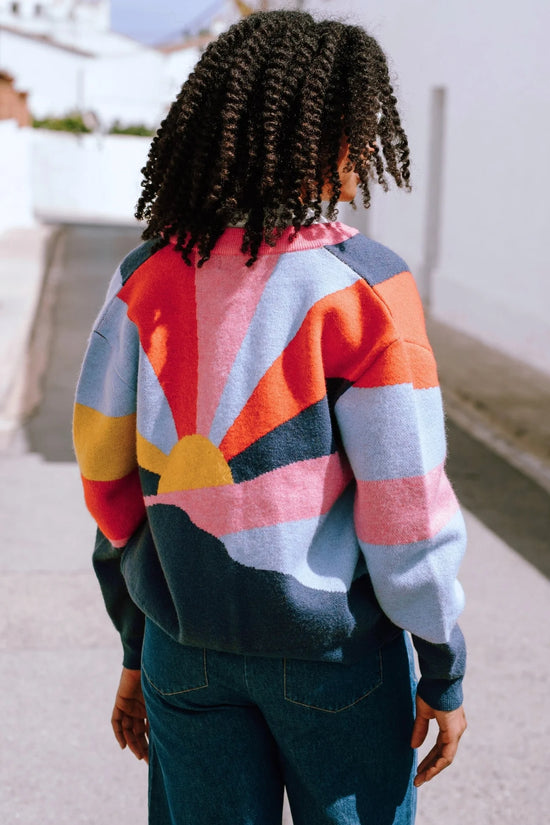 Sugarhill Brighton Solana Knitted Bomber - Multi, Sunrays