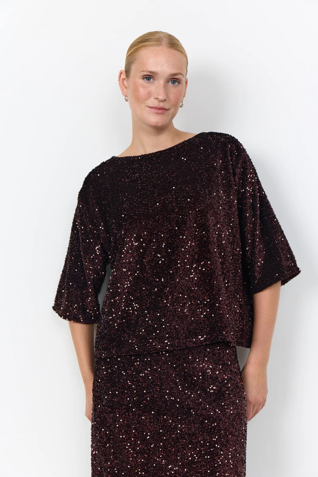 Soya Concept SC-JASLEEN 1 BLOUSE DARK PLUM