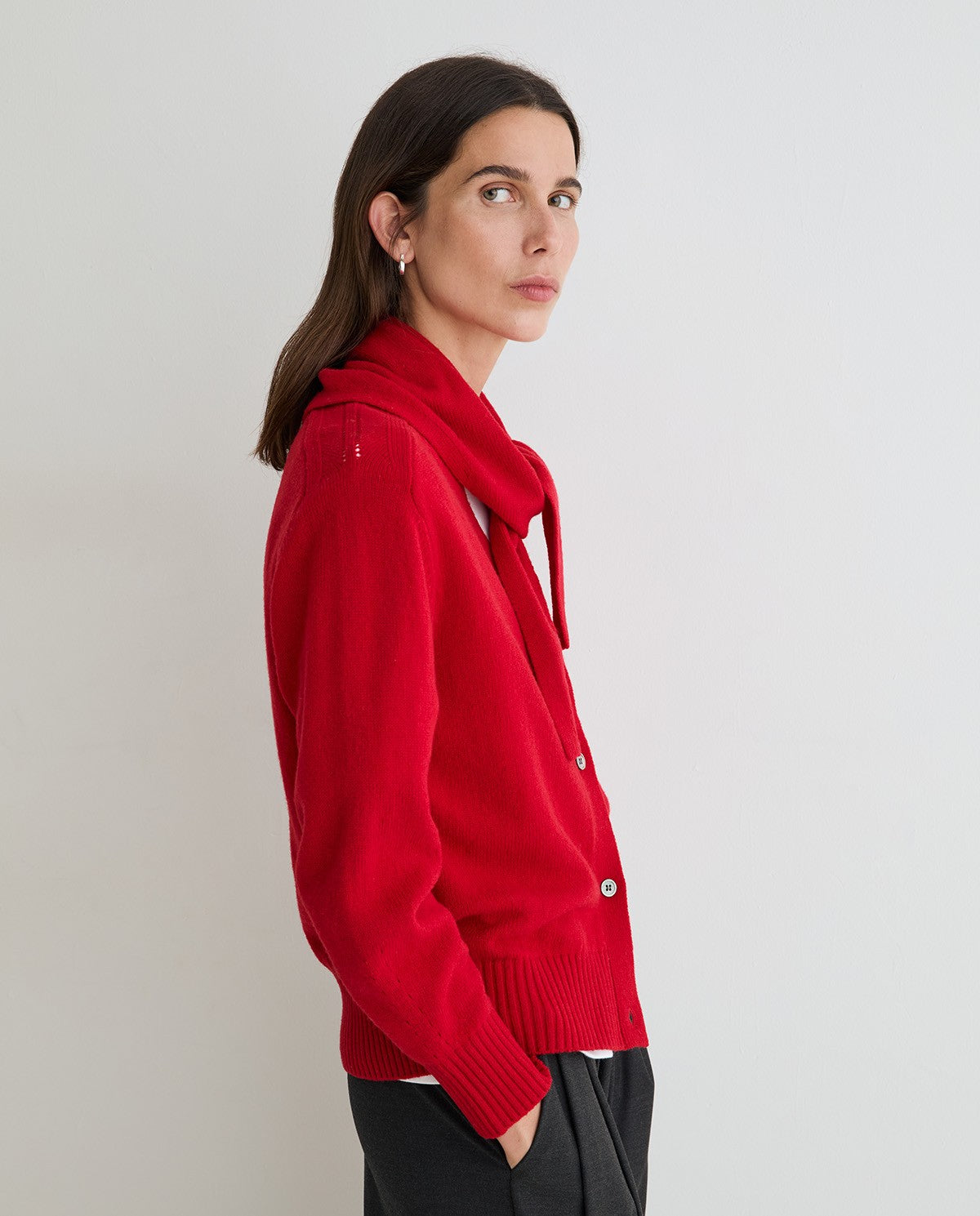 Yerse CARDIGAN REMOVABLE SCARF
