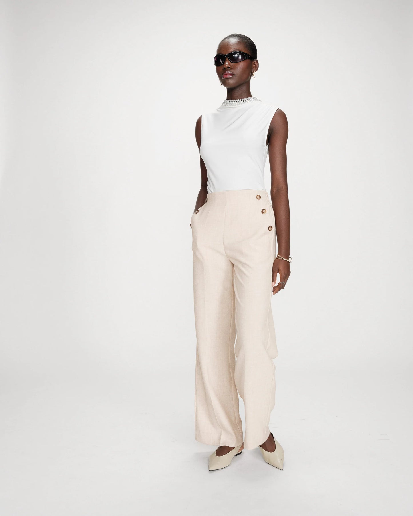 Grace And Mila STRAIGHT TAILORED TROUSERS SABLE VALIGNY