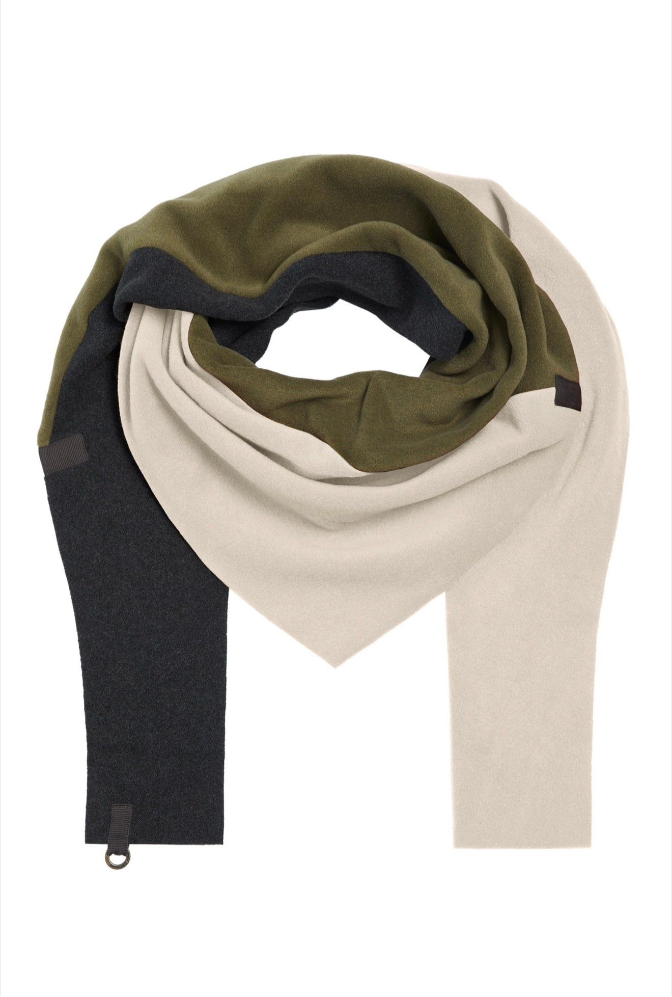 Henriette Steffensen TRIANGLE SCARF NO WASTE | 4078 NW/Moss/Kit/Softblack