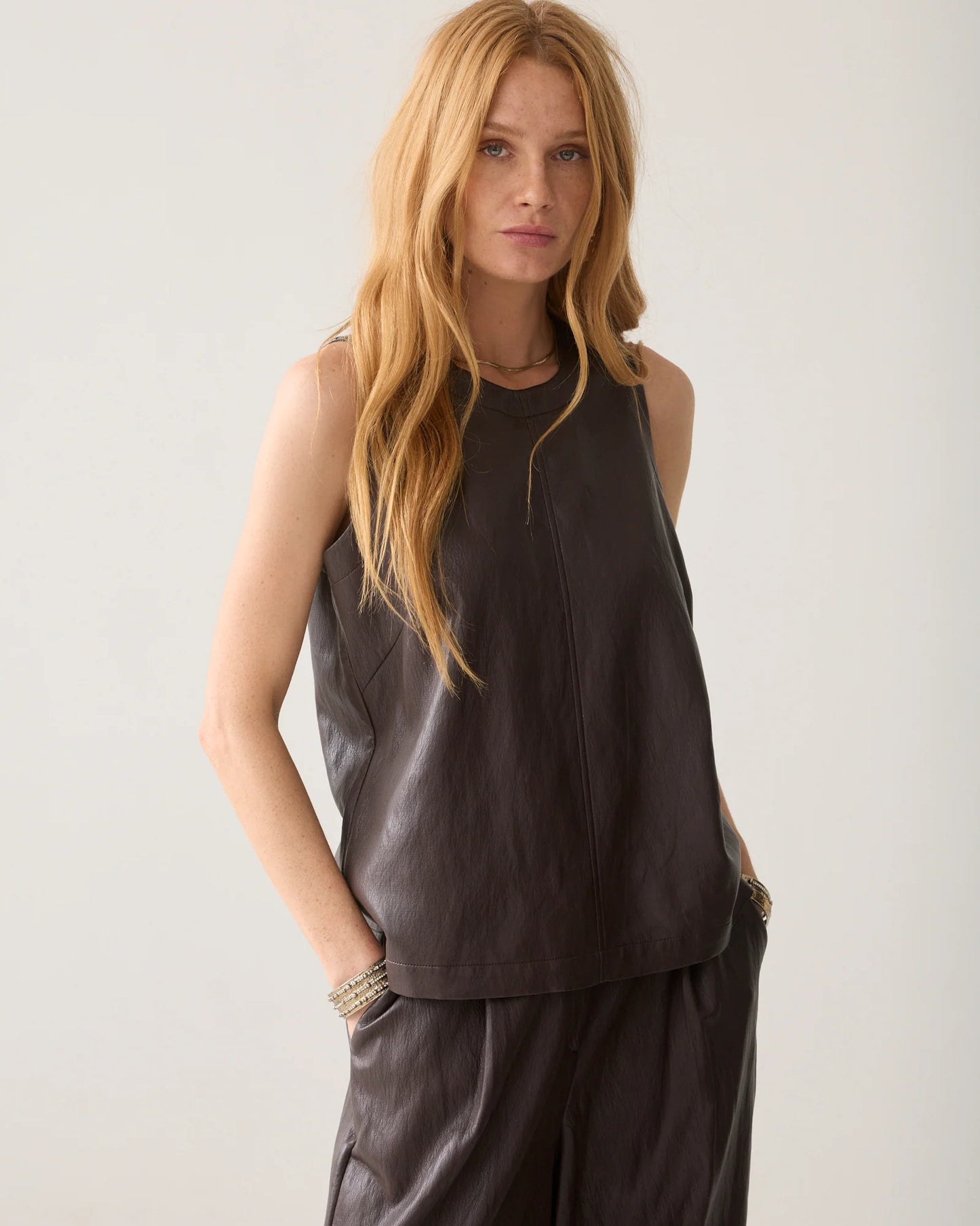 Summum Woman Faux leather top