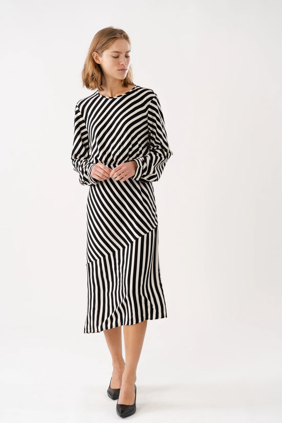 Lollys Laundry RigaLL Midi Dress LS - Stripe