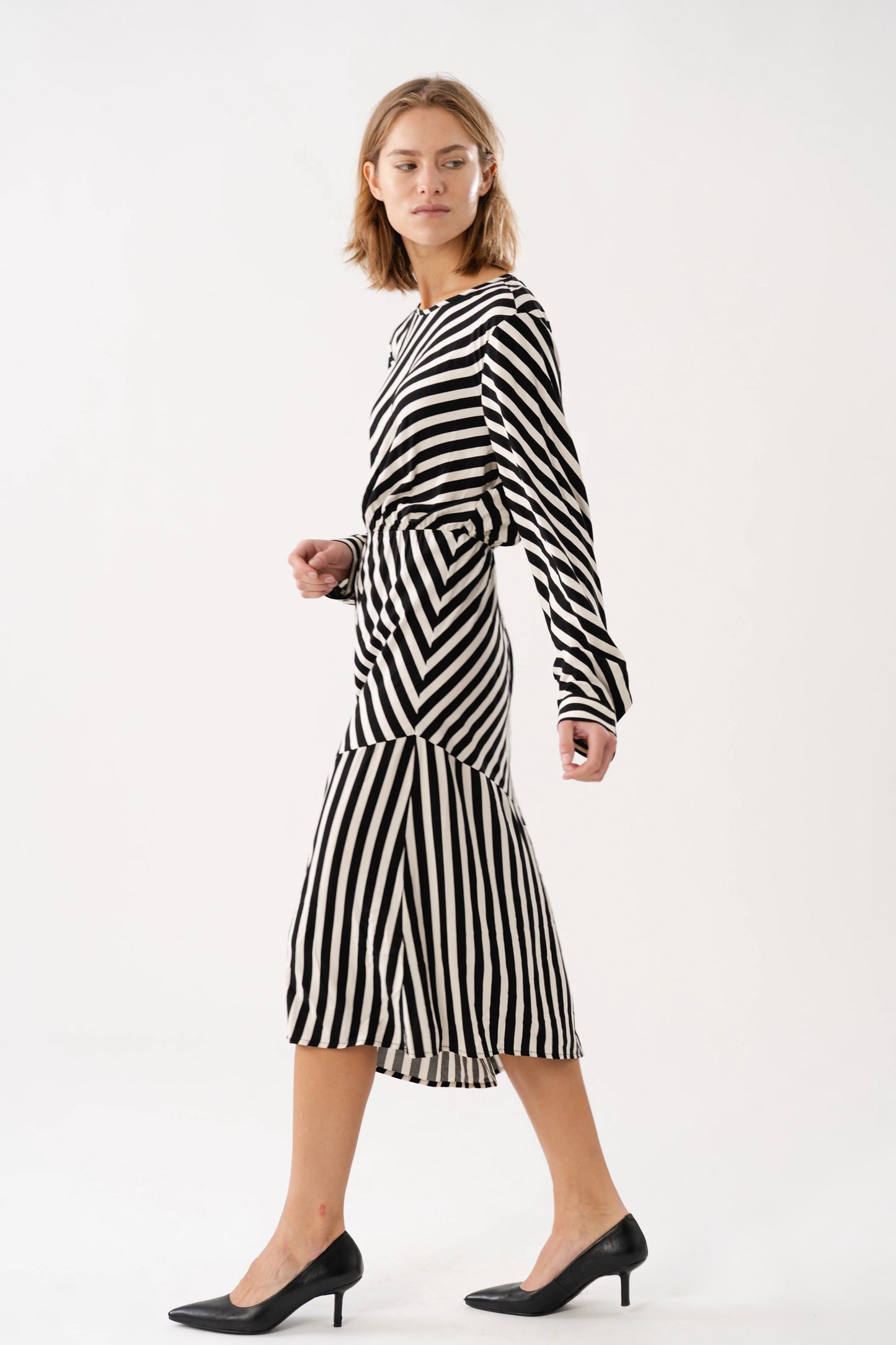 Lollys Laundry RigaLL Midi Dress LS - Stripe