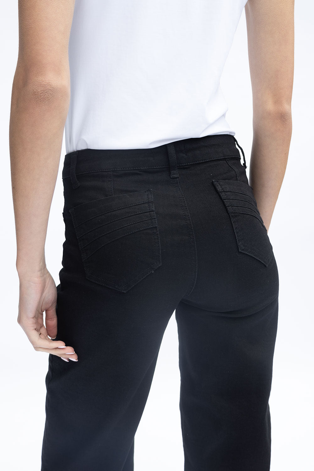 No2mor0 Napoli Wide Leg Denim Jean – 27″ Leg Black