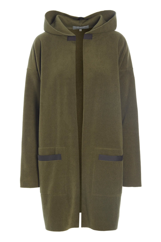 Henriette Steffensen CARDIGAN WITH HOOD | 7118 MOSS