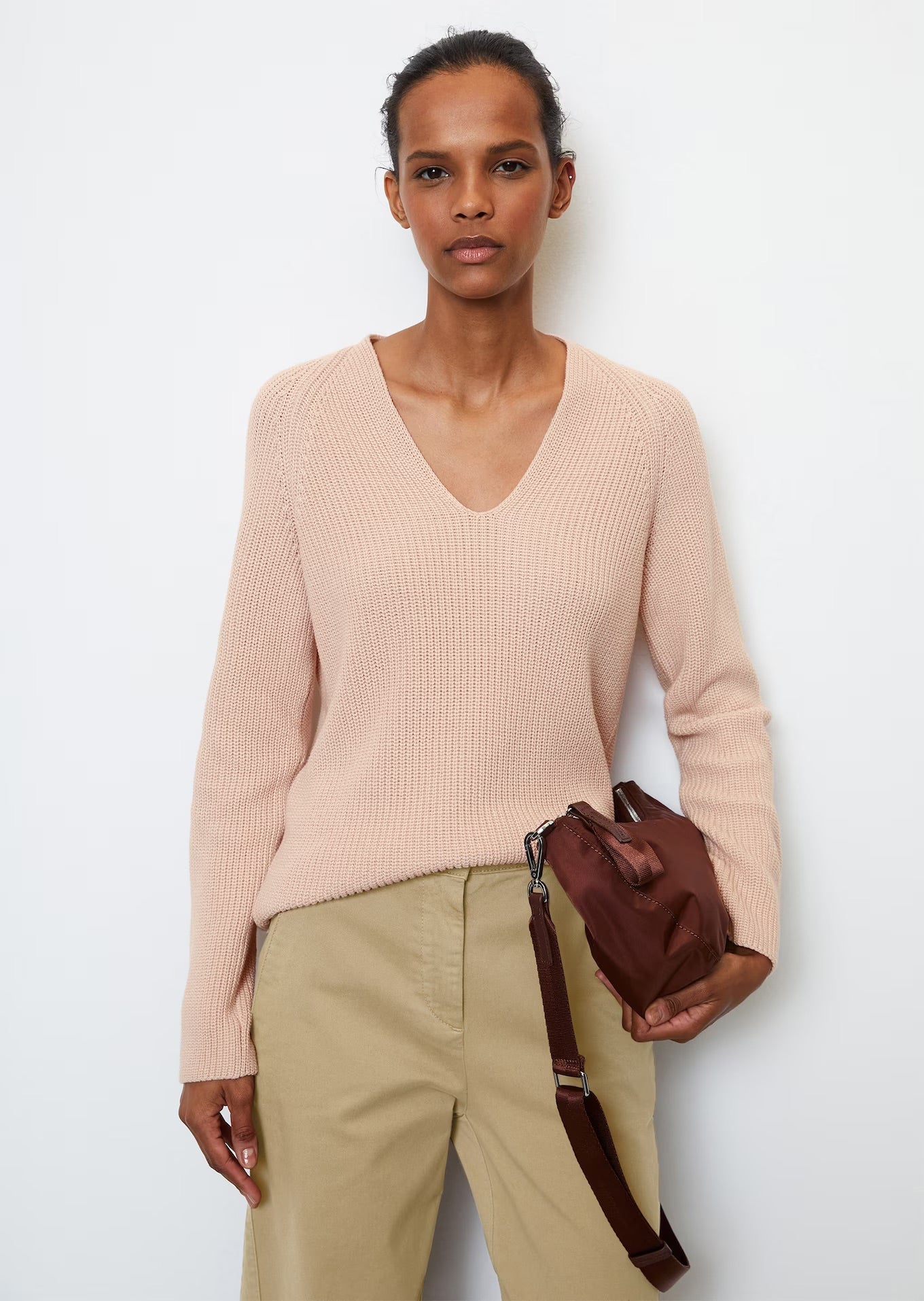 Marc O Polo V-NECK KNIT JUMPER RELAXED MADE FROM HEAVY COTTON YARN