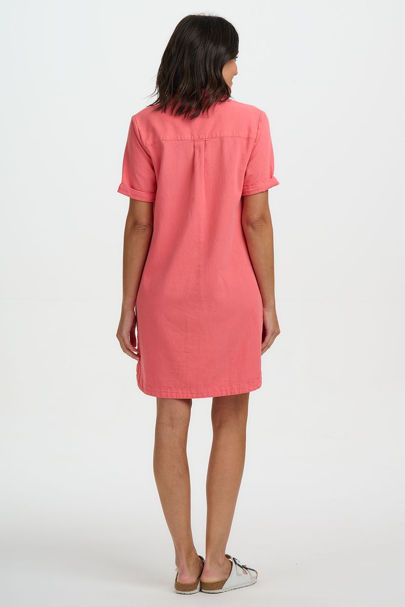 Sugarhill Brighton  Zoe Mini Shirt Dress - Coral