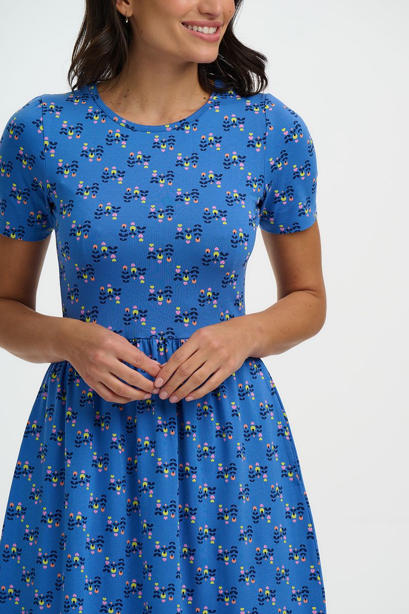 Sugarhill Brighton Sofia Jersey Midi Dress - Blue, Folklore Twist