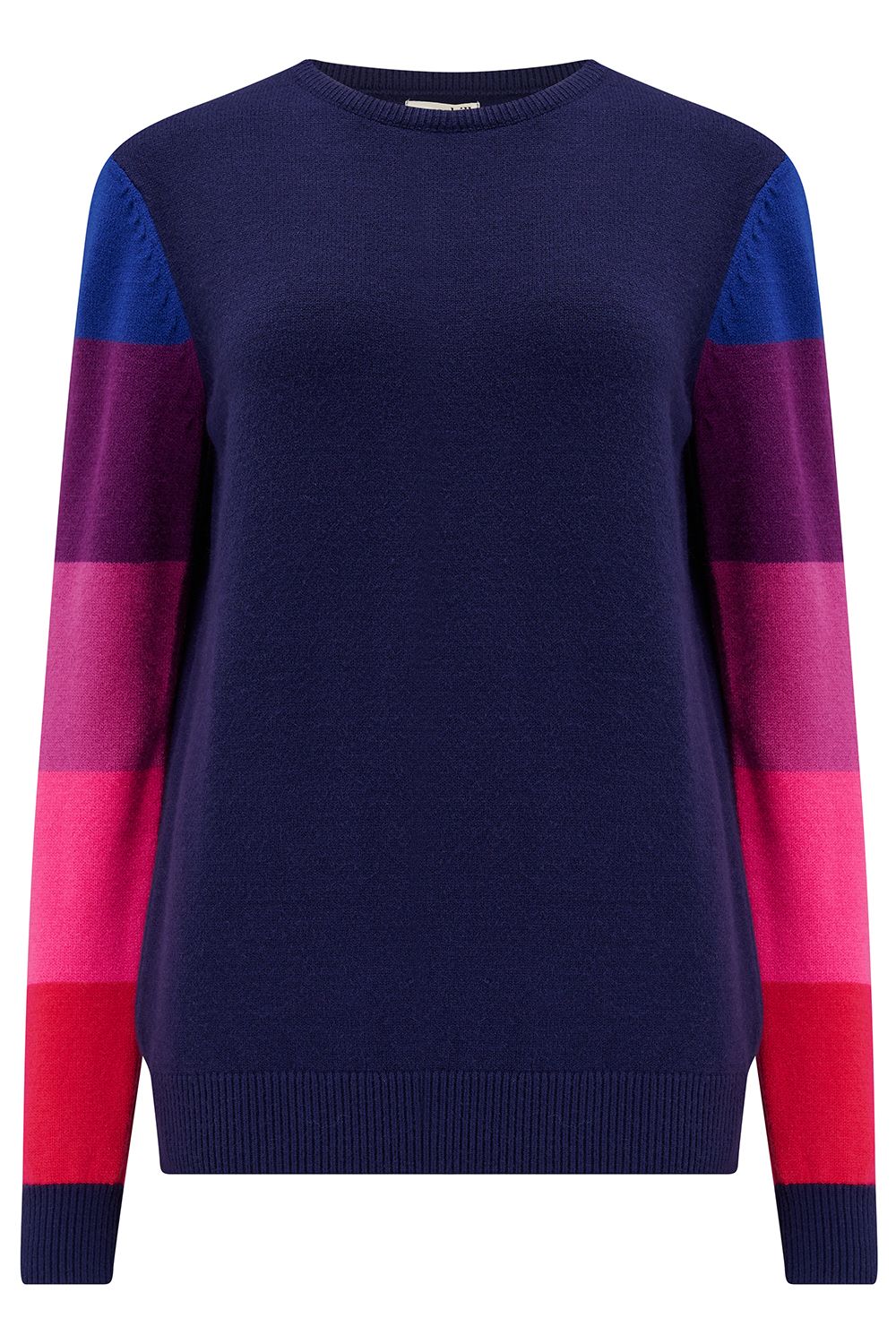 Sugarhill Brighton Stacey Jumper - Navy, Colour Block Sleeve