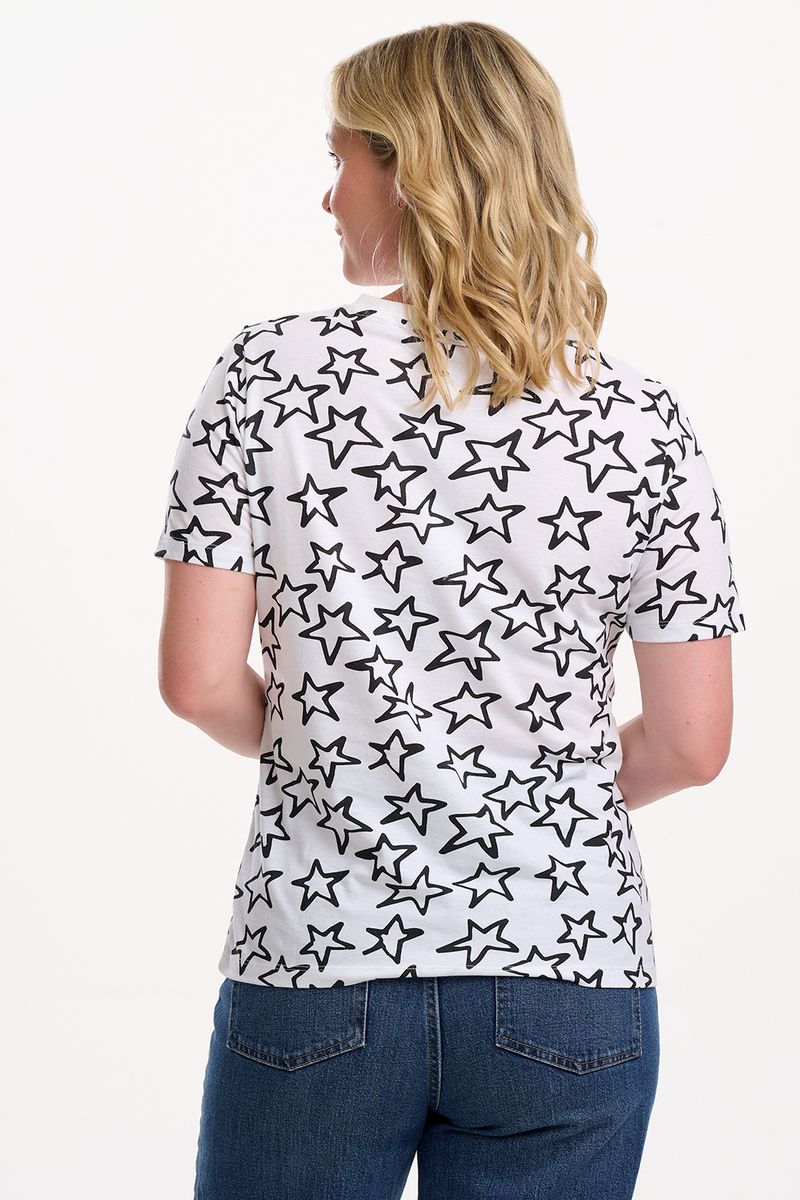 Sugarhill Brighton Maggie T-shirt - White/Black, Doodle Stars